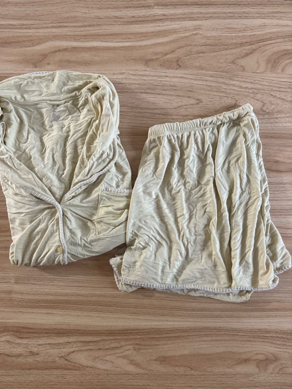 aerie light yellow Short Pajama Set - Top & Shorts